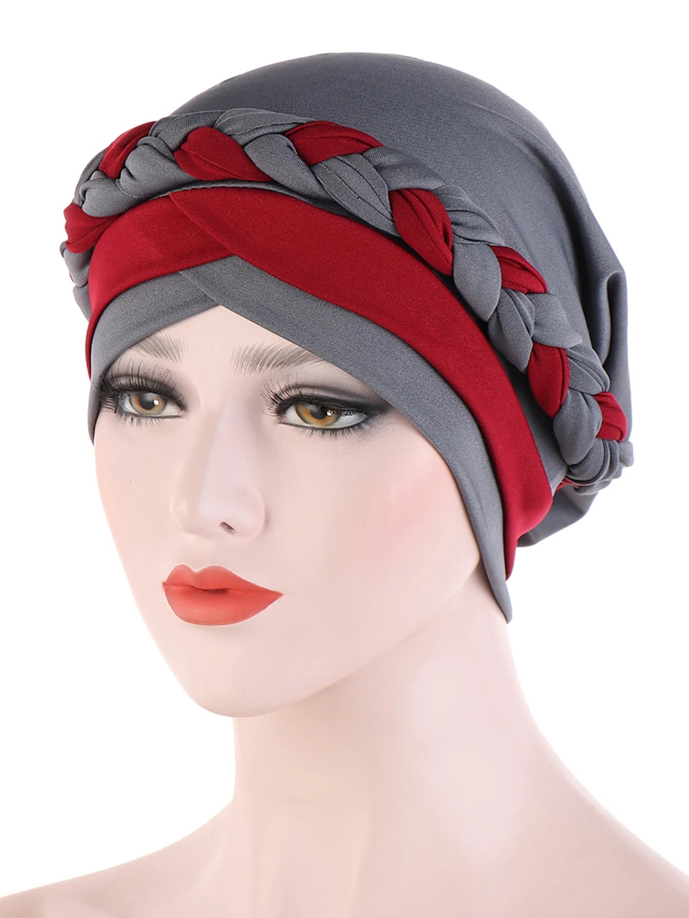 Colorblock Twisted Hijab Turban Hat for Women African Head Scarf Beanie Cancer Chemo Headwear Cap Head Wraps Women - NamafadStore