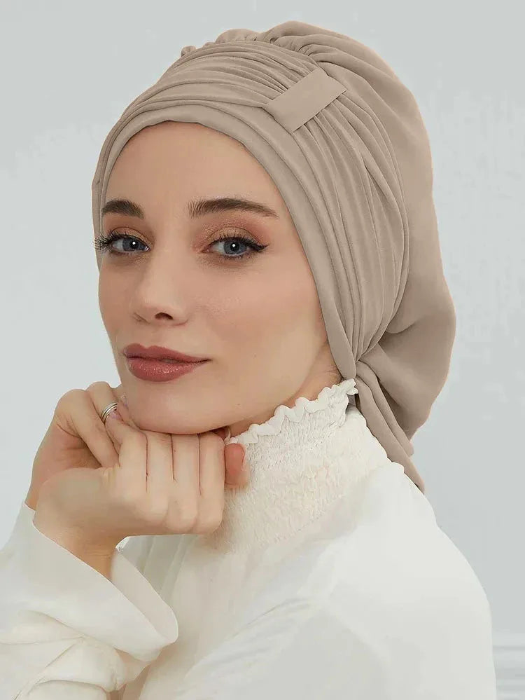 Muslim Solid Instant Turban Hat Hijab Women Caps Islamic Bandana Bonnet Fashion - NamafadStore