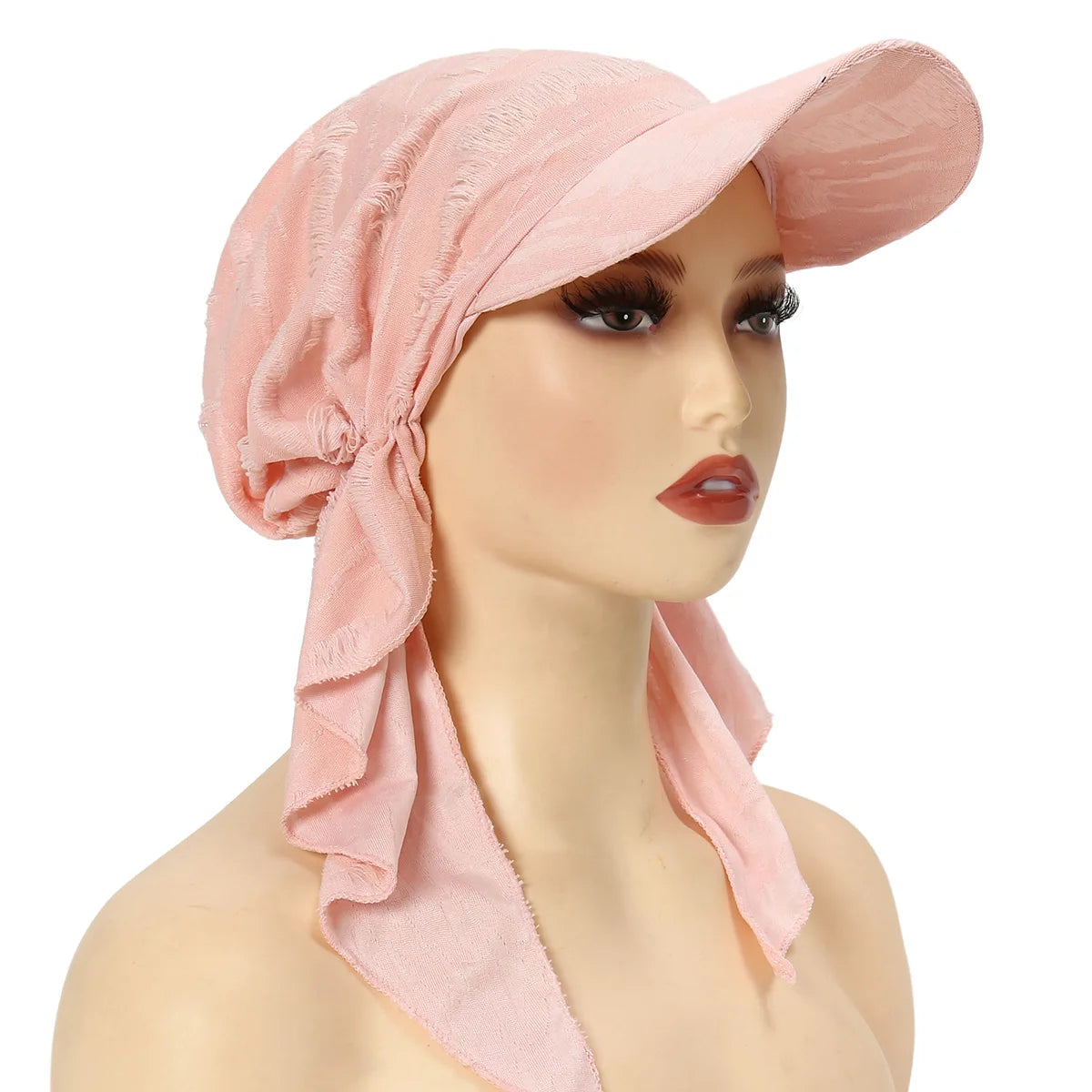 Fashion Muslim Floral Print Hijab Turban Hat for Women Visor Baseball Cap Sun Hats Headscarf Scarf Brim Femme Scarves Bandanas - NamafadStore