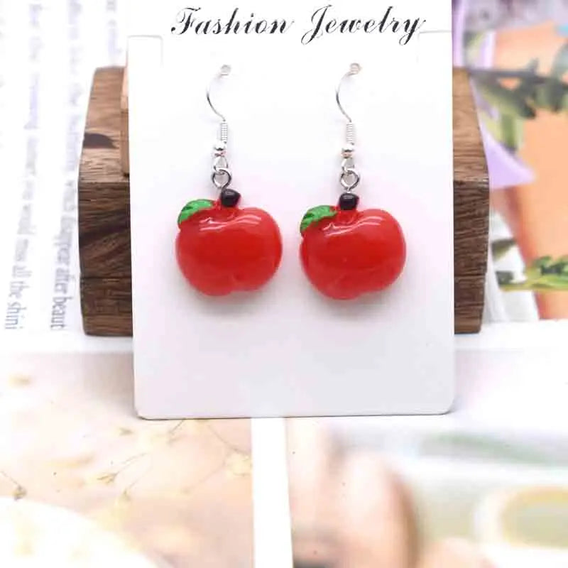 Earring For Women Resin Handmade Cartoons Animals Fruits Vegetables Kawaii Drop Earrings Funny Gifts