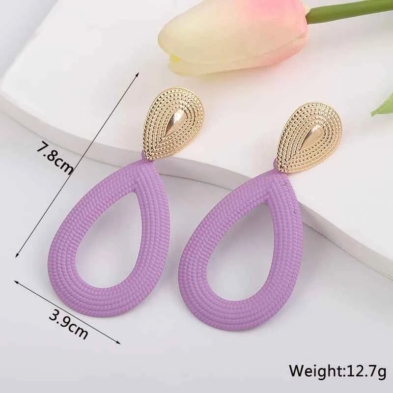 Purple Color Women Dangle Earrings Small Round Unusual Earrings Fashion Flower Butterfly Hanging earrings pendientes mujer
