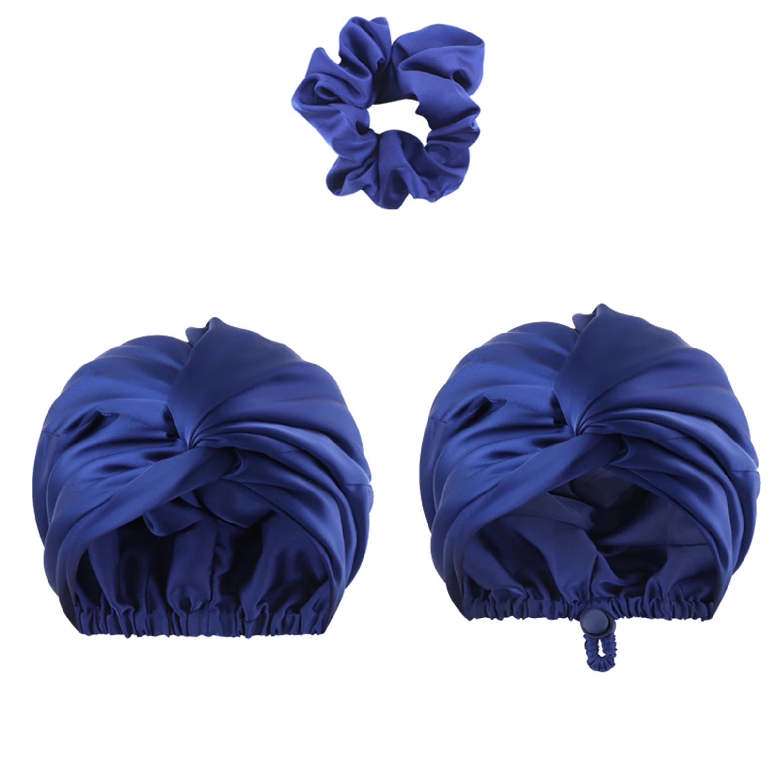 Unisex Solid-Color Adjustables Silk Satins Hair Bonnets High Elasticity Soft Sleep Cap For Women Men - NamafadStore
