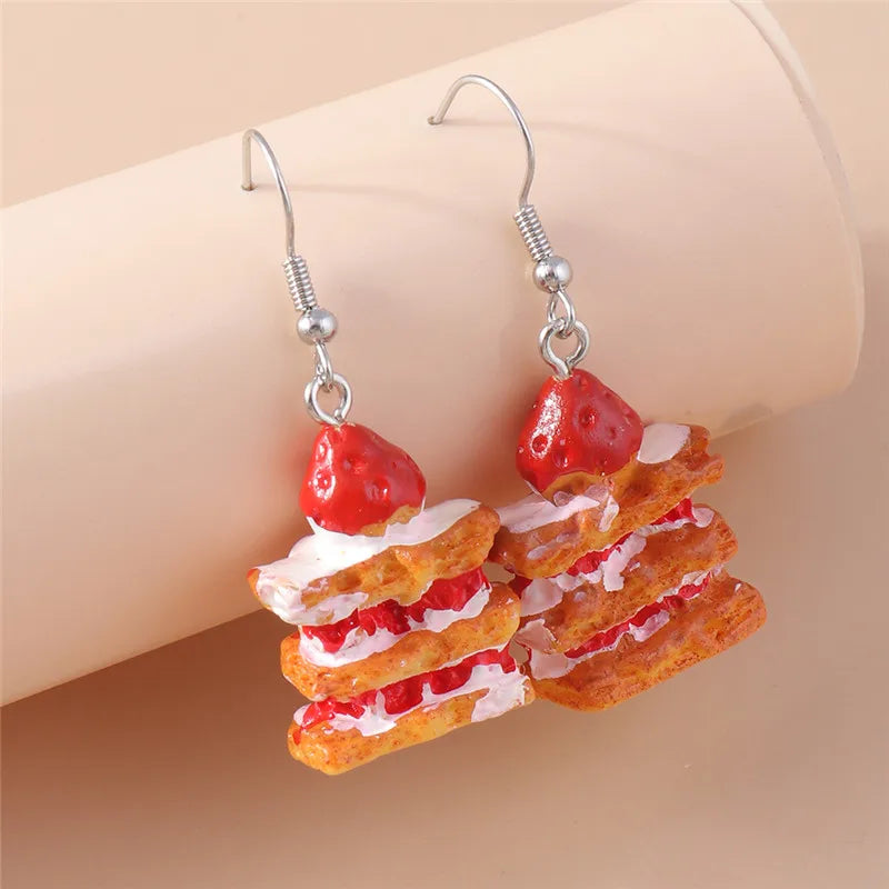 Aihua New In Fashion Women Earrings Cute Resin Food Snacks Potato Chips Earrings Handmade Party Jewelry Gifts