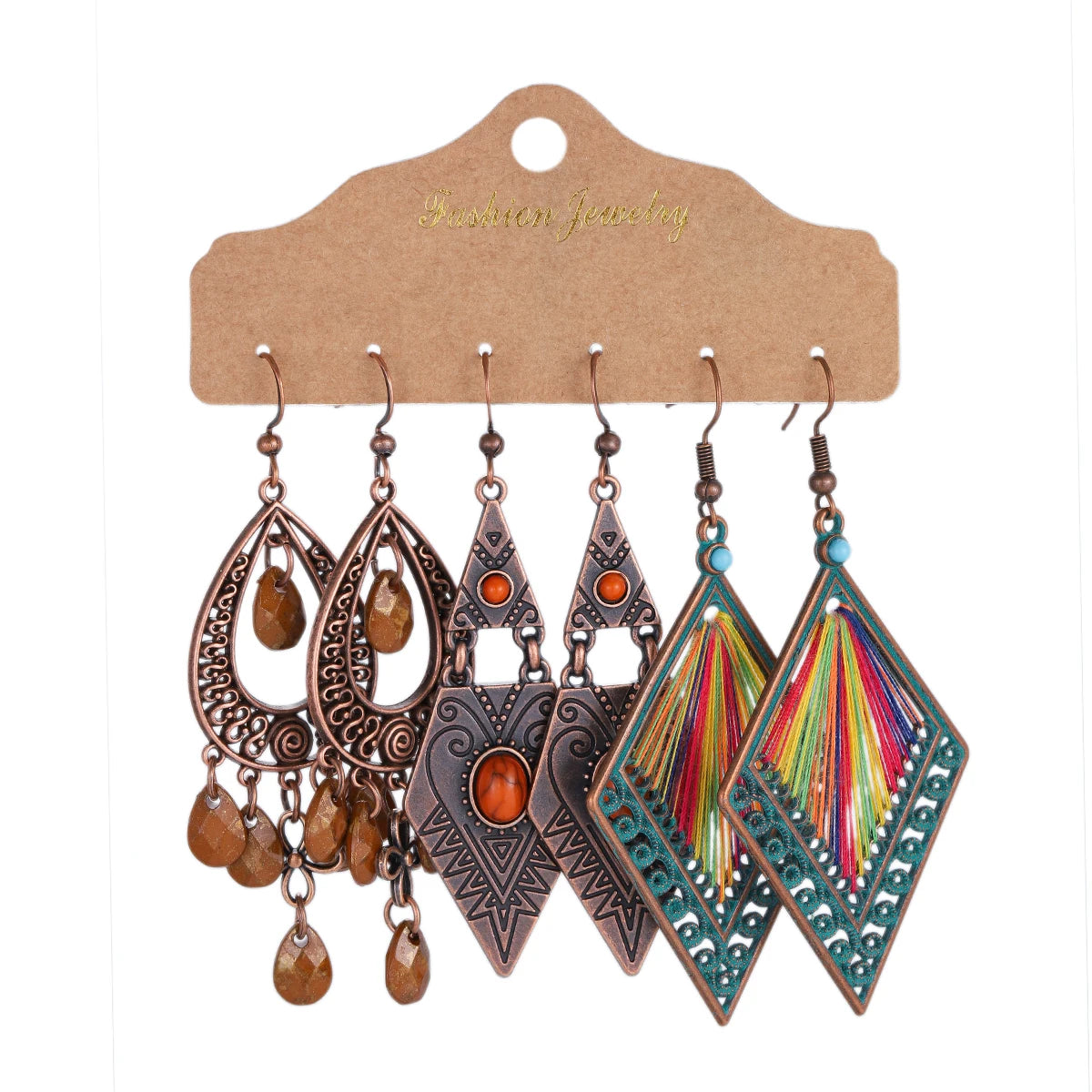 Boho Ethnic Dangle/Round Earrings For Women Vintage Fashion 2024 Earrings Sets Pendientes Earring Unusual Pendant Jewelry Female