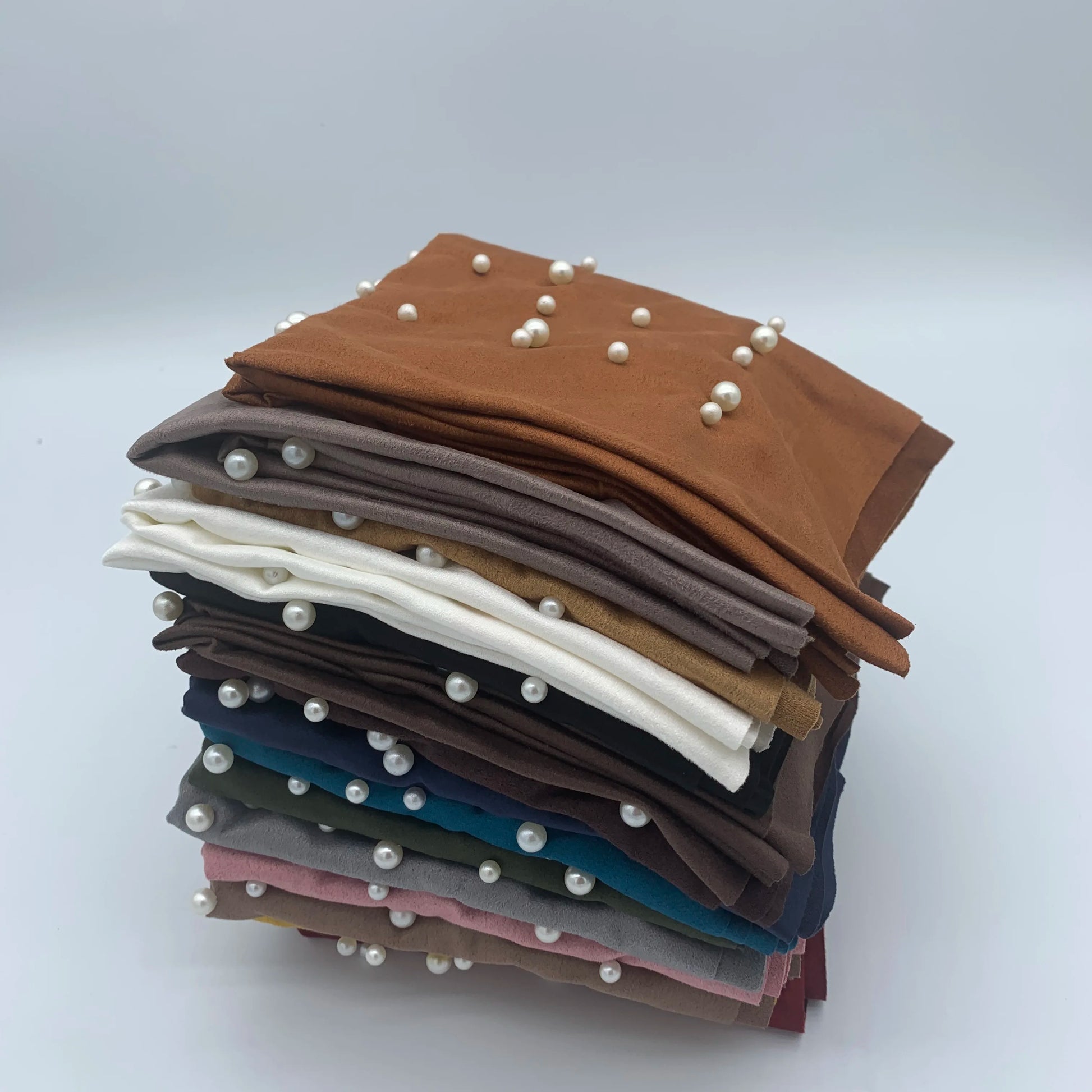 2024 Suede Twisted Turban Cap for Women Beading Head Wraps Bonnet Muslim Headscarf Hat Lady Wrap Head Scarf - NamafadStore