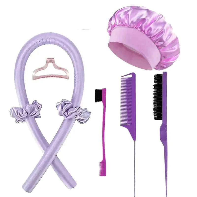 No-Heat Curling Iron Set Night Cap Hair Roller Set Lazy Hair Curlers Headband Hairs Rollers Bristle Brush Hair Styling Tools