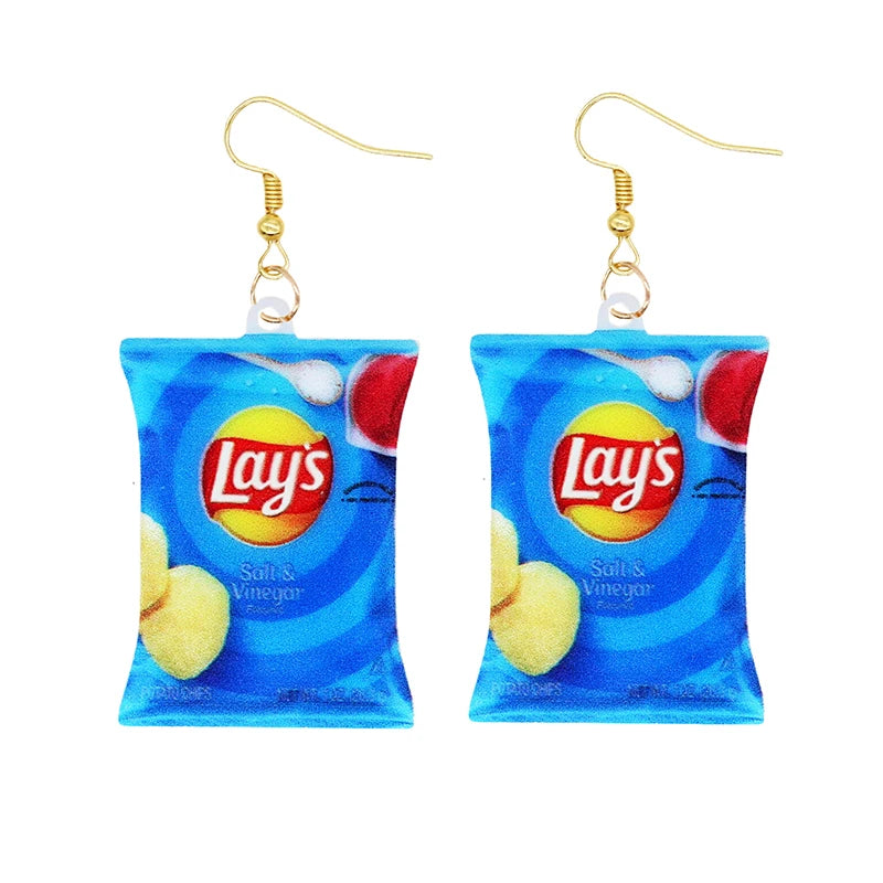 Earrings for Women Earrings Acrylic Cute Snacks Potato Chips Girls Foods Funny