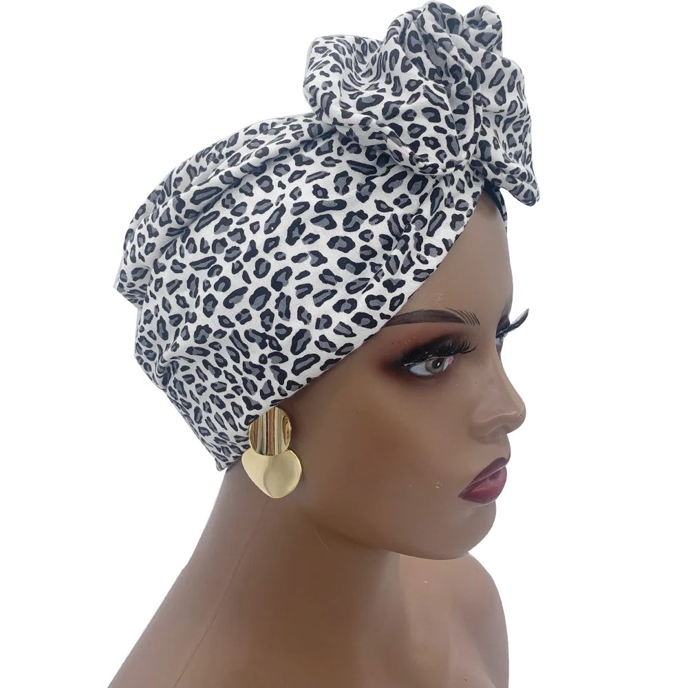 2023 French Vintage Twist Turban Hat Fashion Female Cotton Bandana Headband Women's Hair Cover Cap Floral Print Lady Head Wraps - NamafadStore