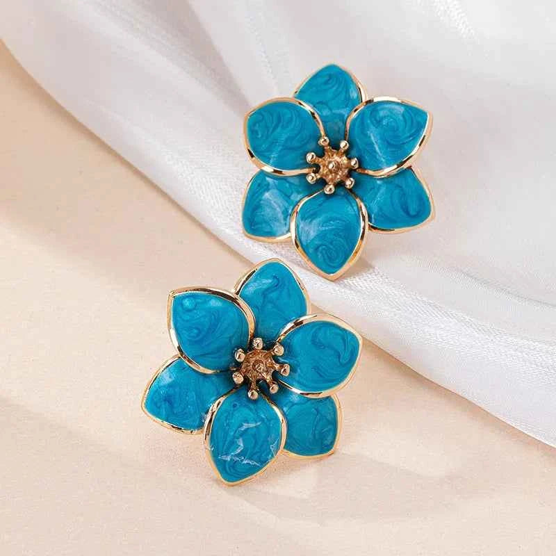 Simple Oil Drop Flower Earrings For Women Girls Geometric Ear Accessories Fashion Jewelry Holiday Party Gift OL E572