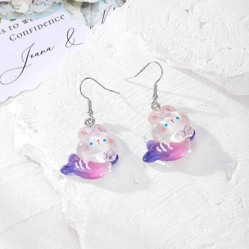 Resin Marine Animal Octopus Whale Drop Earrings For Women Gift New Cute Creative Funny Shark Sea Lion Pendant Eardrop Jewelry