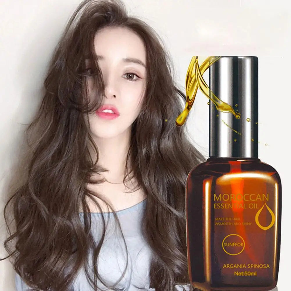 Moroccan Argan Oil Leave-In Treatment 50ml Anti-Frizz Hydrating Smoothing Hair Mask for Damaged Salon Care, Repair Dryness Split - NamafadStore