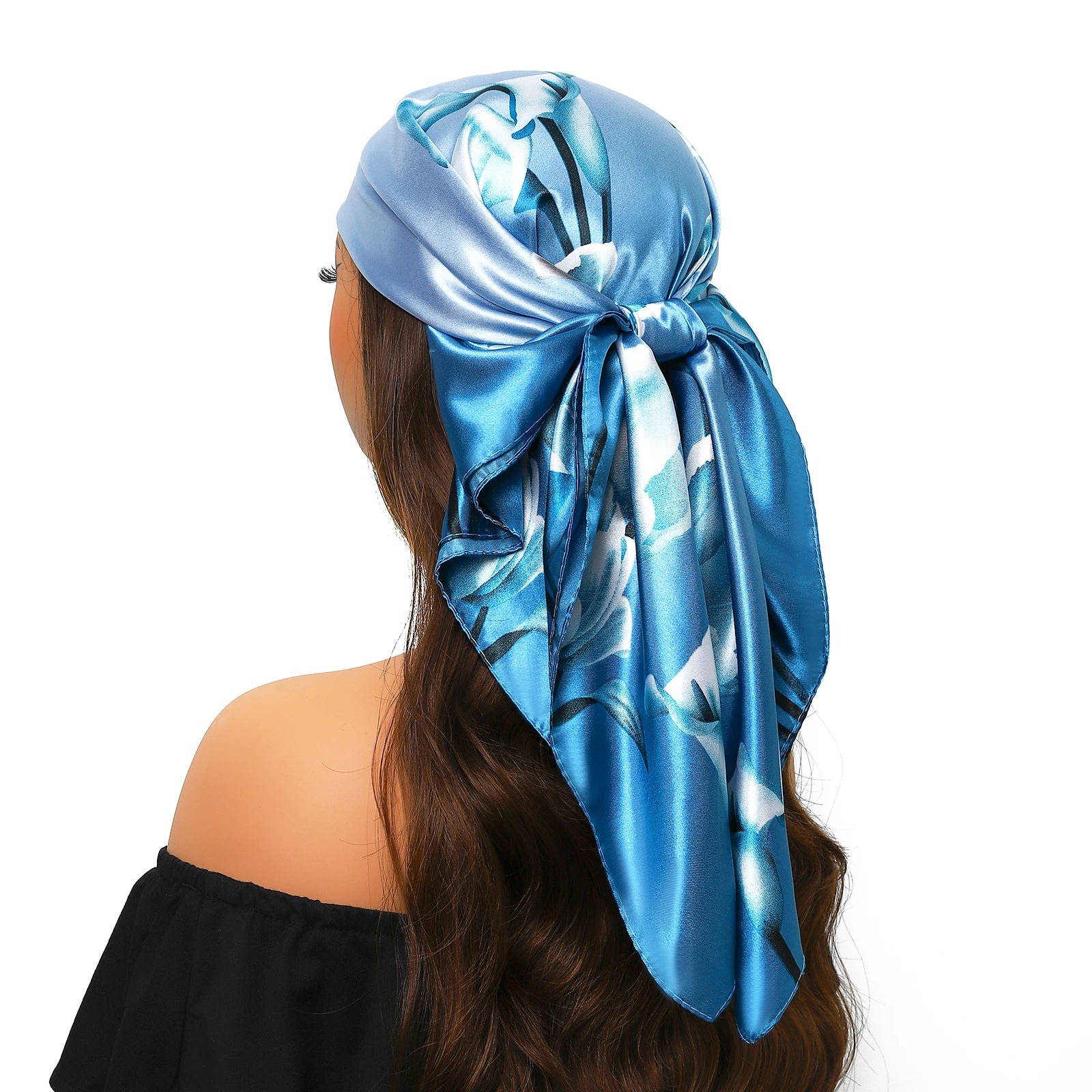 Popular Shawls Europe And America Fashion Bandannas New Print Sunscreen 90X90CM Kerchief Four Seasons Luxury Square Silk Scarves - NamafadStore
