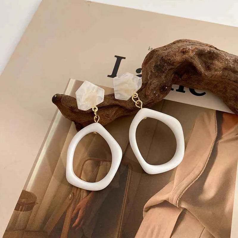 Korean Fashion Earrings Exquisite Dangle Earrings White Crystal Zirconia Flower Bridal Earring Party Jewelry for Women Aretes