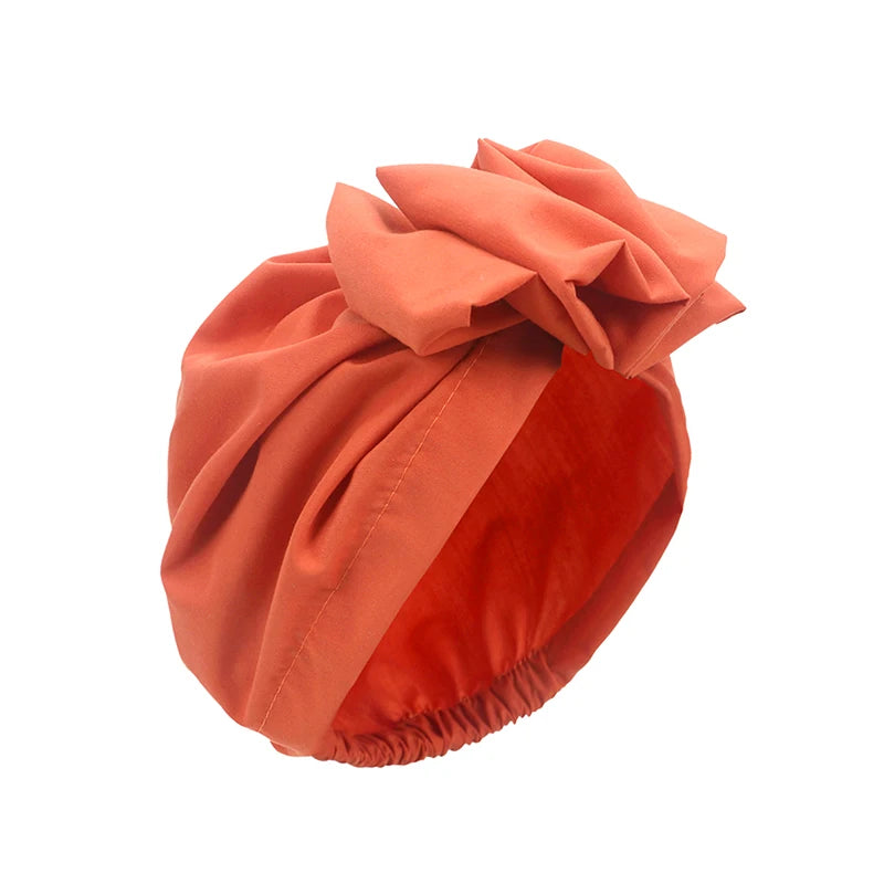 French Style Turban Hat Elegant Ladies Plain Bandana Hair Cover Cap Female Fashion Vintage Muslim Turbans Streetwear Headwrap - NamafadStore