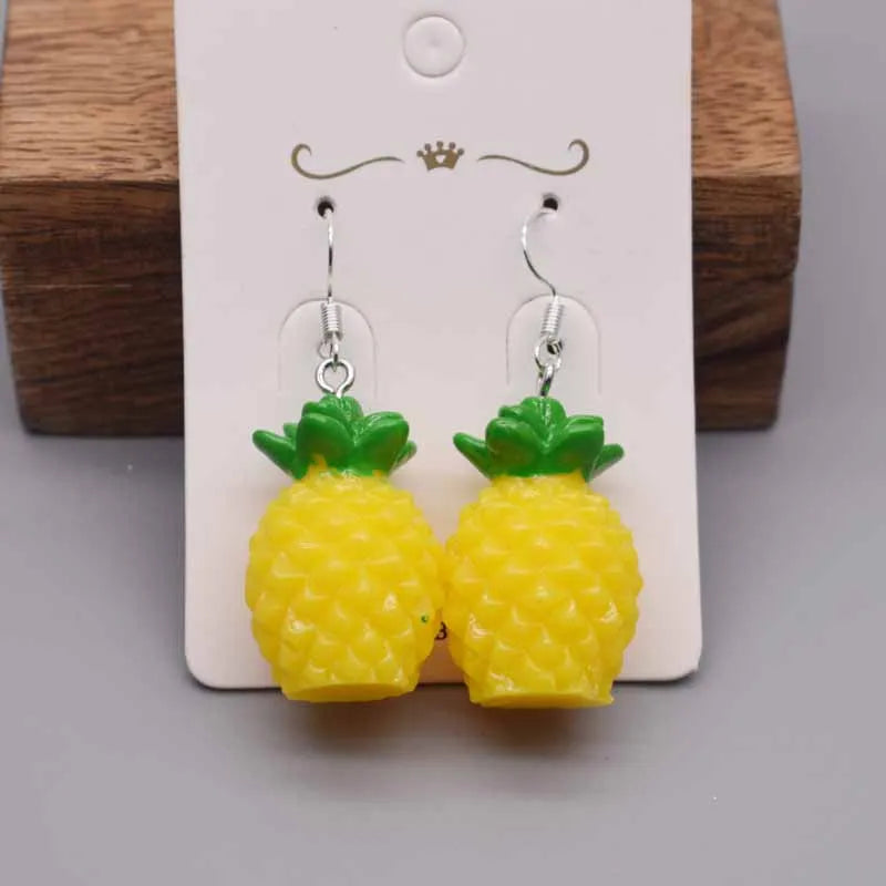 Earring For Women Resin Handmade Cartoons Animals Fruits Vegetables Kawaii Drop Earrings Funny Gifts