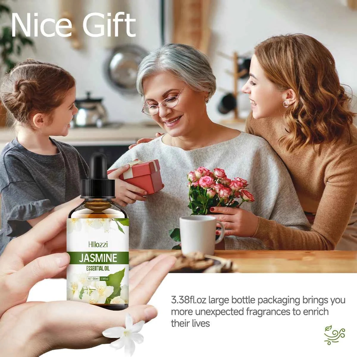 Jasmine essential oil for body massage, aromatherapy diffuser, facial skin care, spa, long-lasting fragrance. - NamafadStore