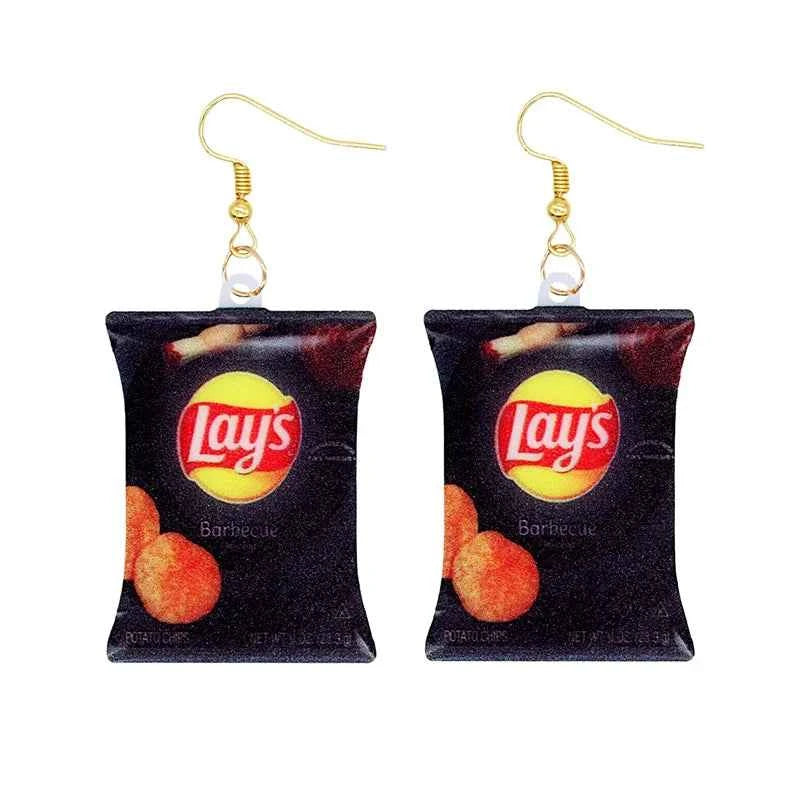 Earrings for Women Earrings Acrylic Cute Snacks Potato Chips Girls Foods Funny