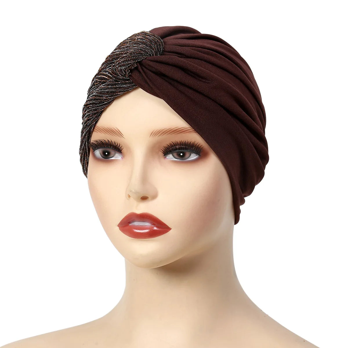 Solid Color Women Muslim Hijab Caps Wrap Head Indian Turban Bonnet Fashion Headdress Islamic Clothing Accessories - NamafadStore