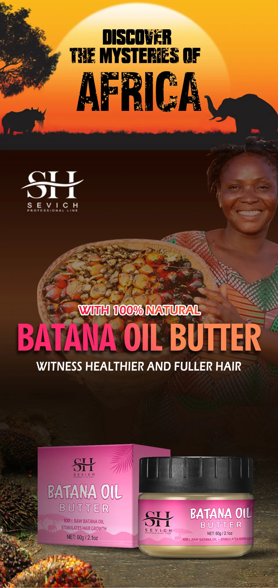 100% Pure Batana Oil From Honduras Natural Batana Butter For Hair Growth Alopecia Areata Hair Loss Treatment For Men & Women - NamafadStore
