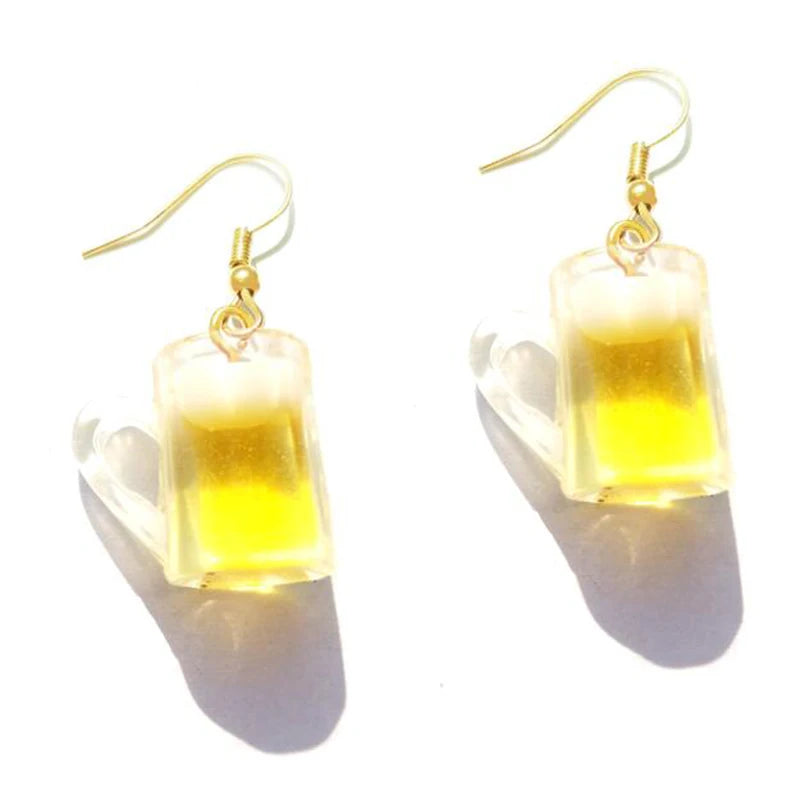 Earrings For Women Girls Cute Foods Hamburg Pizza Chicken Leg Candy Bottle Handmade Candy Kids Funny Resin