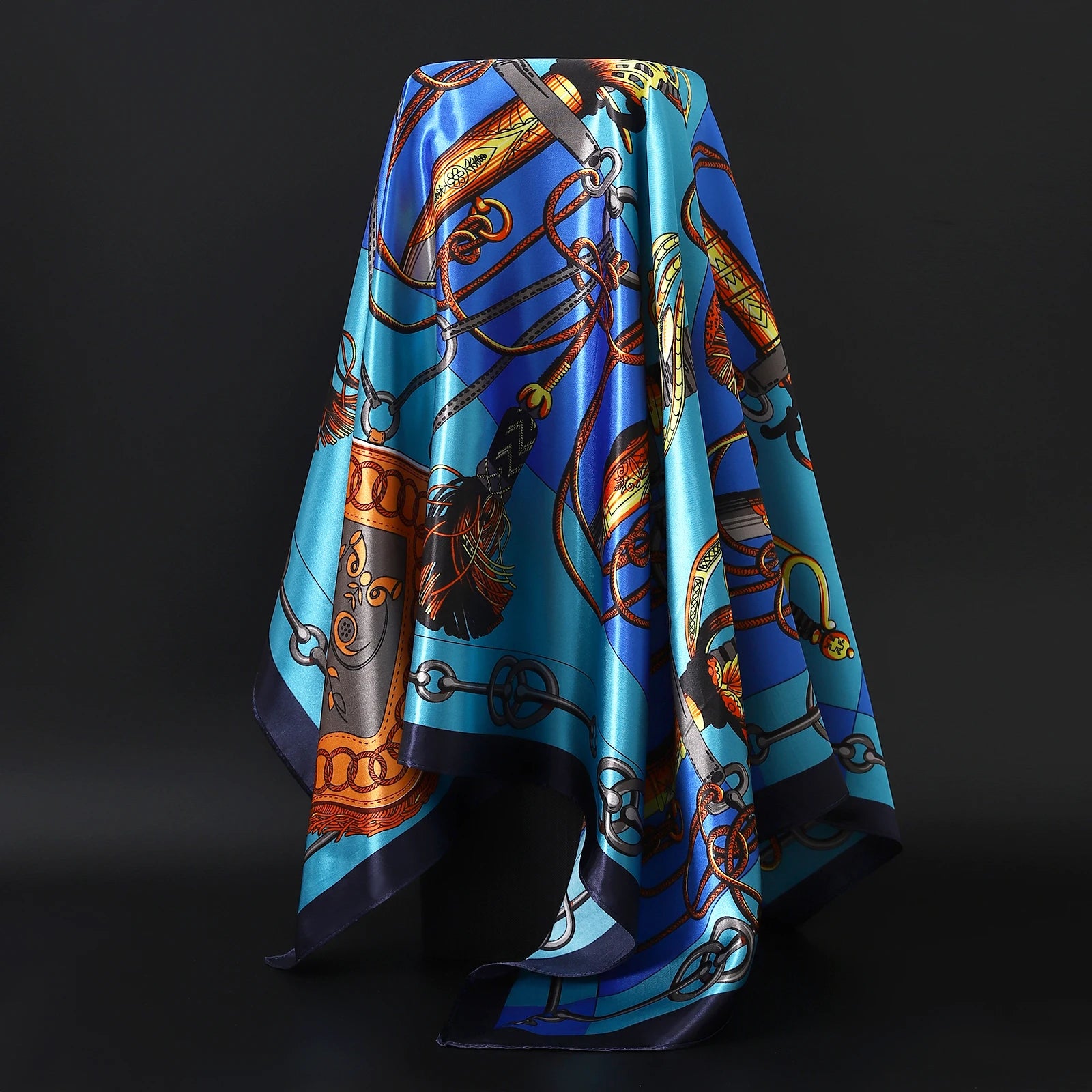Popular Shawls Europe And America Fashion Bandannas New Print Sunscreen 90X90CM Kerchief Four Seasons Luxury Square Silk Scarves - NamafadStore
