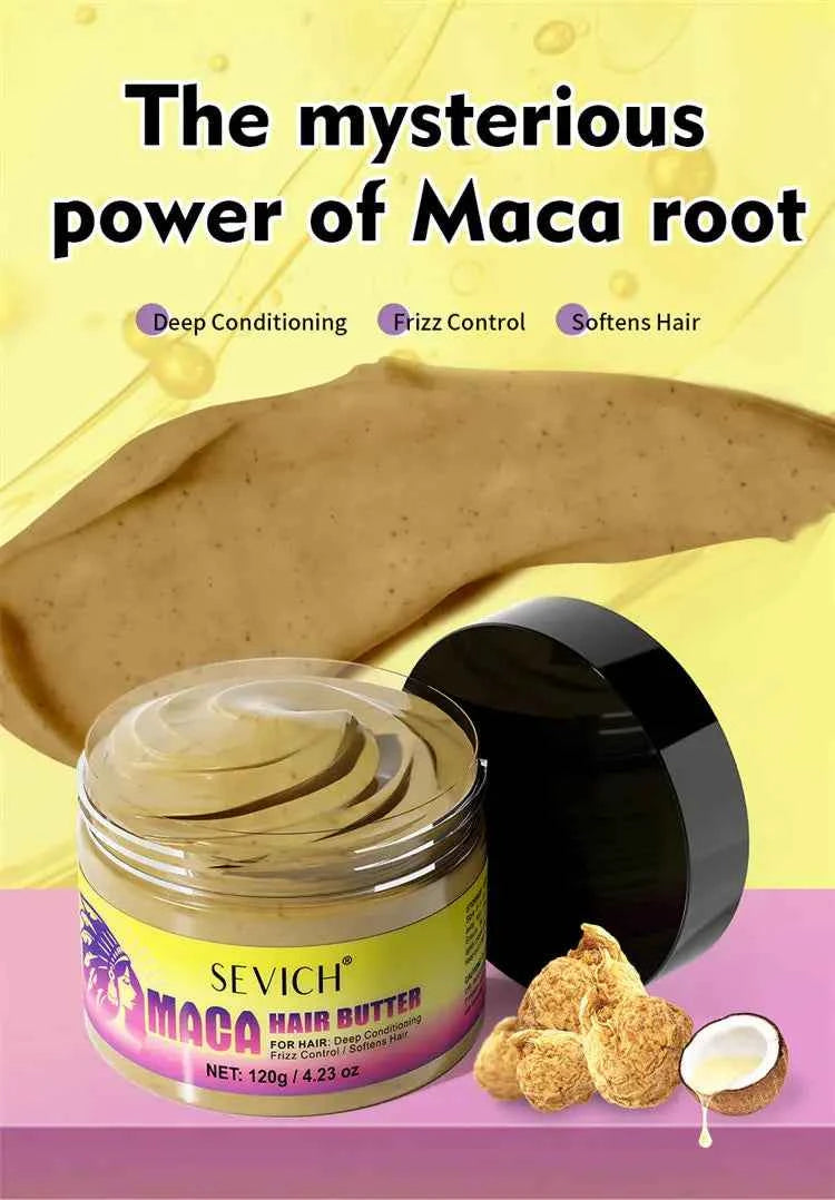 Maca Hair Growth Oil Set For Peru Maca Powder Hair Growth Butter Maca Root Hair Oil Castor Oil Anti-Hair Loss Sevich Hair Care