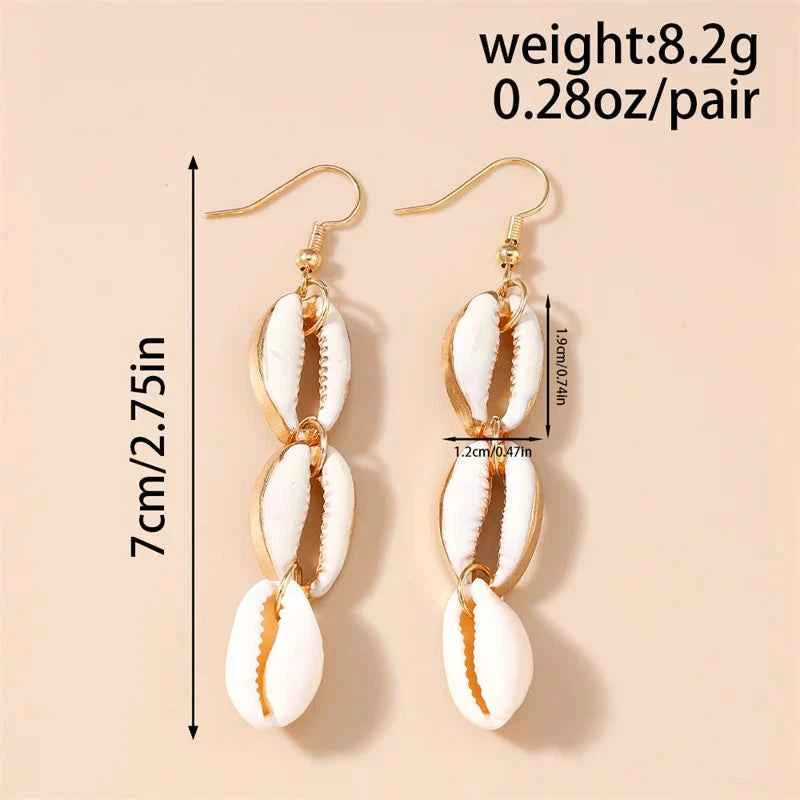 Cute Conch Starfish Shell Drop Earrings for Women Marine Organism Dangle Earrings Girls Students Party Holiday Jewelry Gifts
