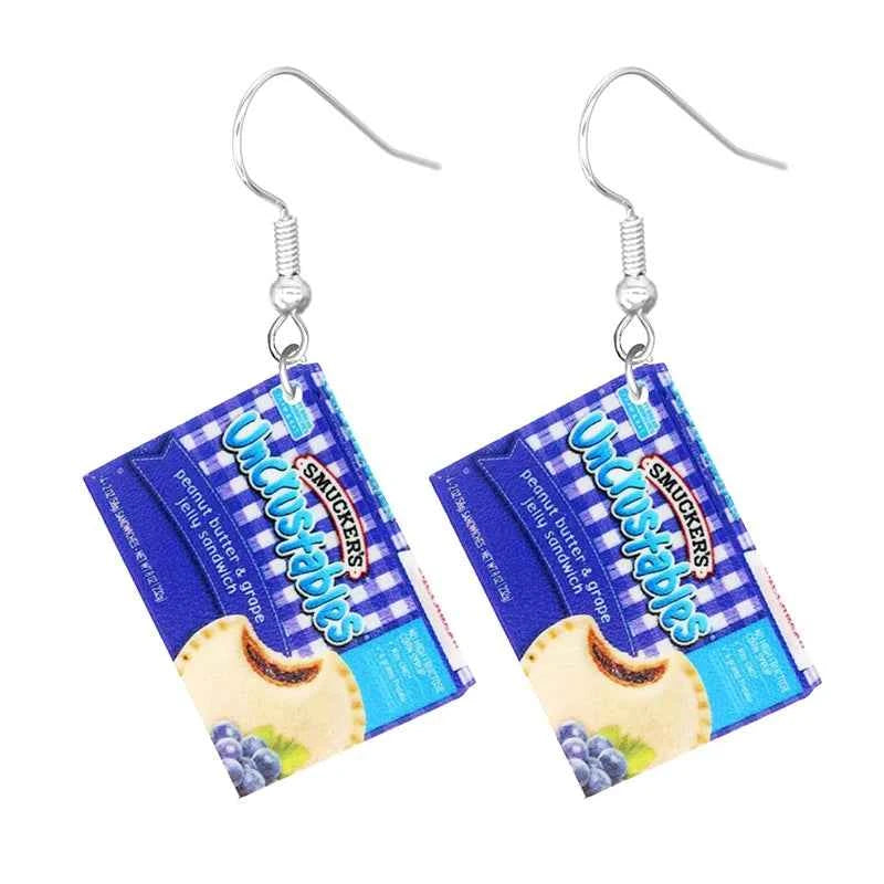 Earrings for Women 2D Acrylic Cute Snacks Potato Chips Girls Foods Funny