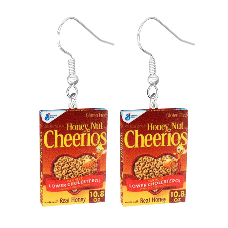 Earrings for Women 2D Acrylic Cute Snacks Girls Foods Funny Candy Chocolate Cookies