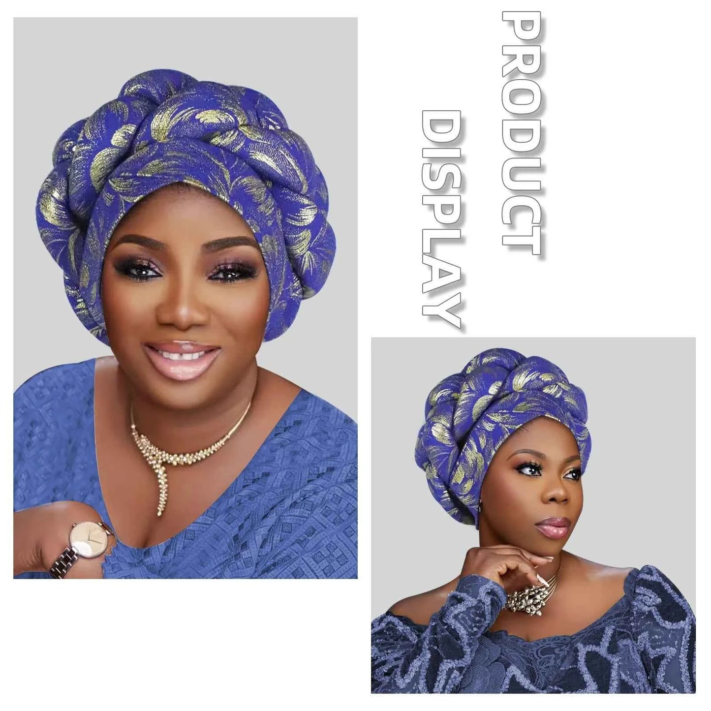 Gold Stamping Fabric Turban Cap for Women Braids Headwrap Bonnet Lady Head Cover Muslim Hat African Female Headgear - NamafadStore