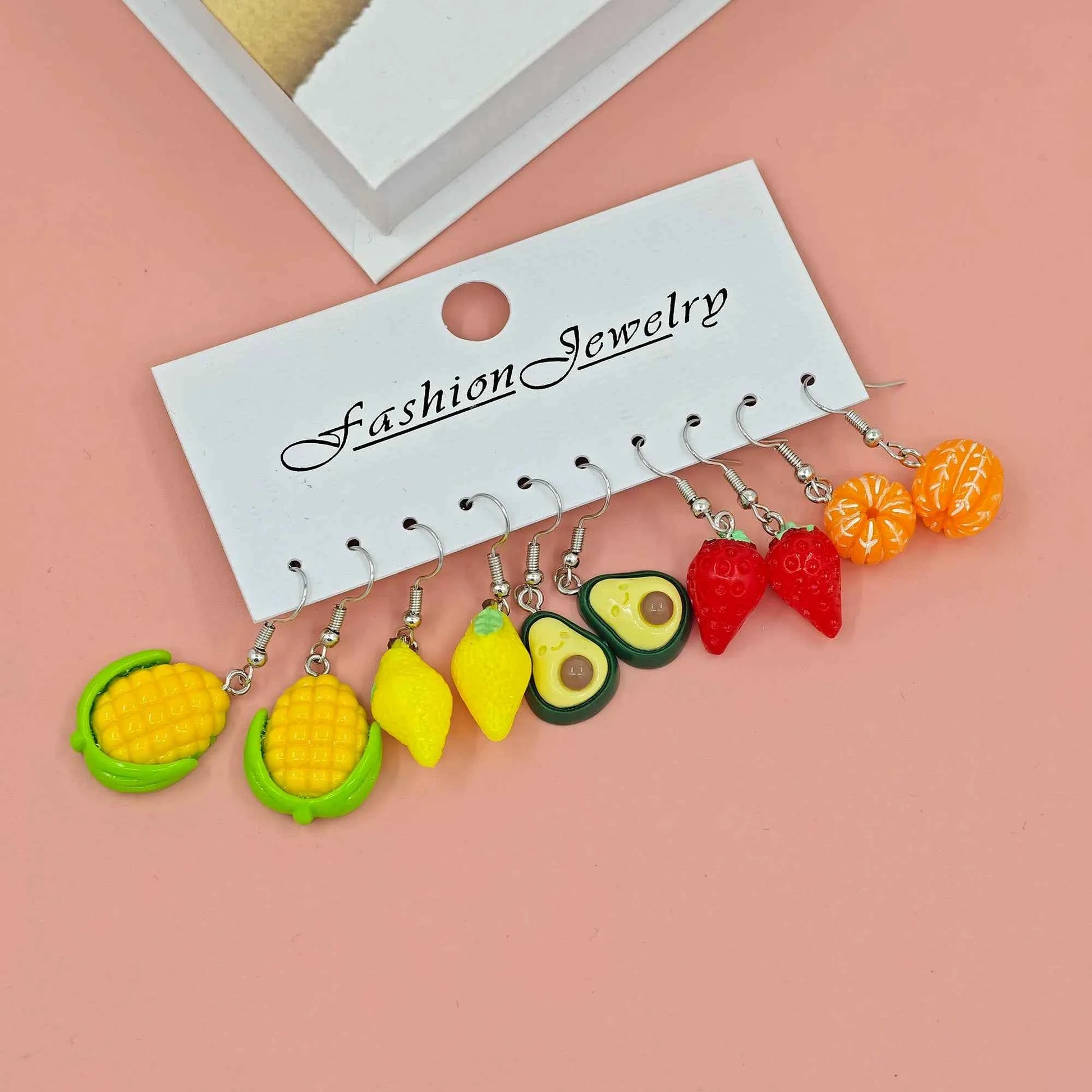 10/40pcs Fashionable earrings, personalized and fresh, simulated vegetable and fruit combination set, funny and fun earrings