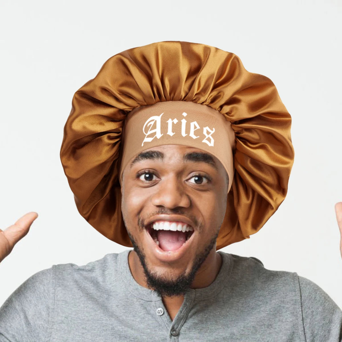 1PConstellation printing satin wide band sleep bonnet ,soft sleeping bonnet with wrap band,make up washing face daily use bonnet - NamafadStore