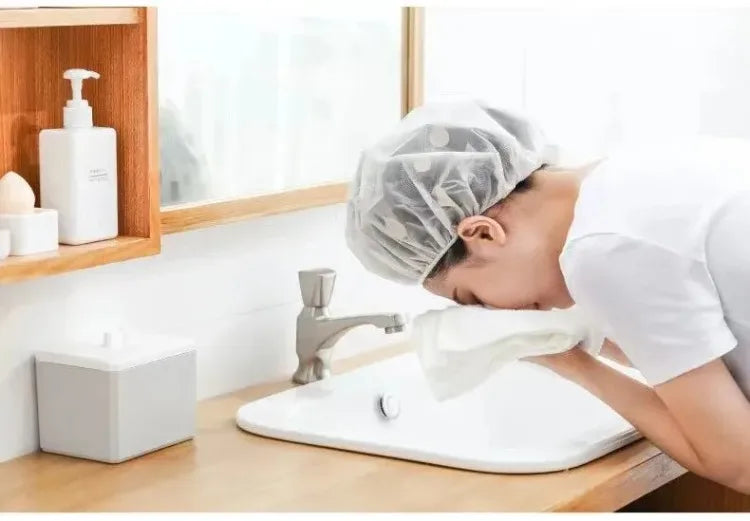 5pcs Waterproof Shower Cap WOMEN'S Household Bathing Anti-oil Smoke Hair Care Shower Cap Dry Hair Cap