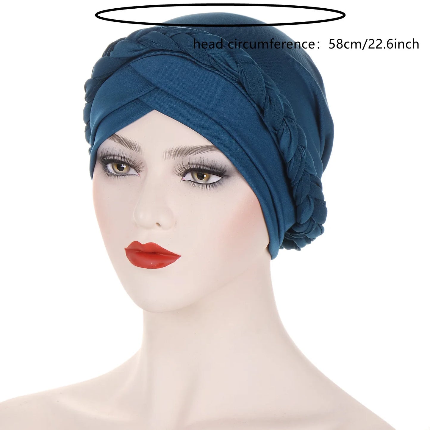 Crossed Forehead Satin Lined Muslim Turban For Women Islamic Inner Hijab Cap UnderScarf Arab wrap Head Scarves turbante mujer - NamafadStore