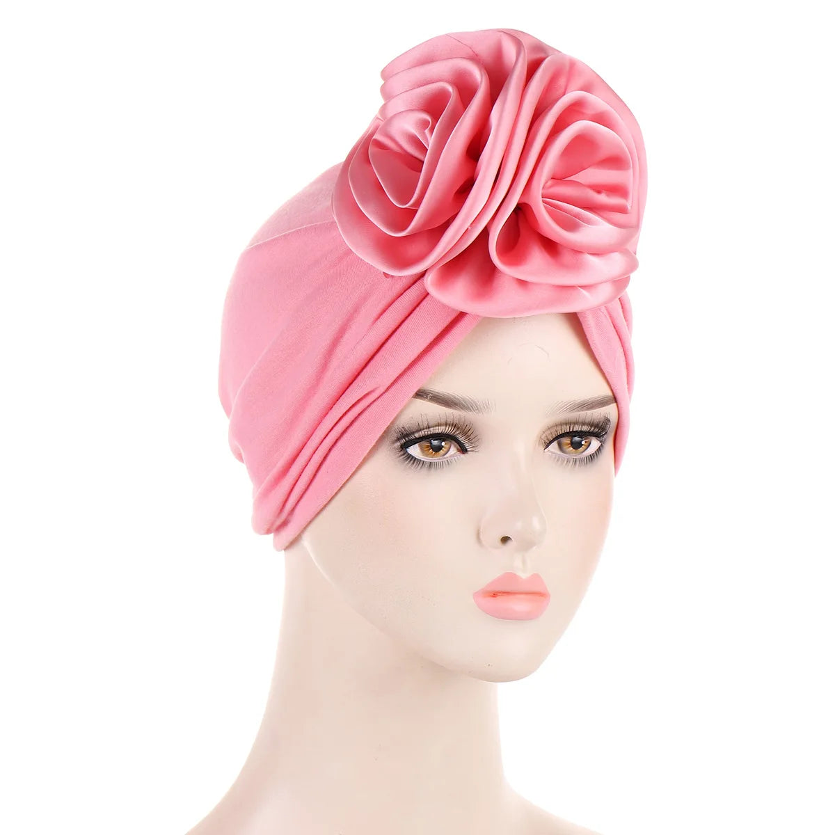 Fashion Satin Flowers Turban Hijab Hats African Head Wraps Elastic Muslim Hats Breathable Chemo Cap For Women Girls - NamafadStore