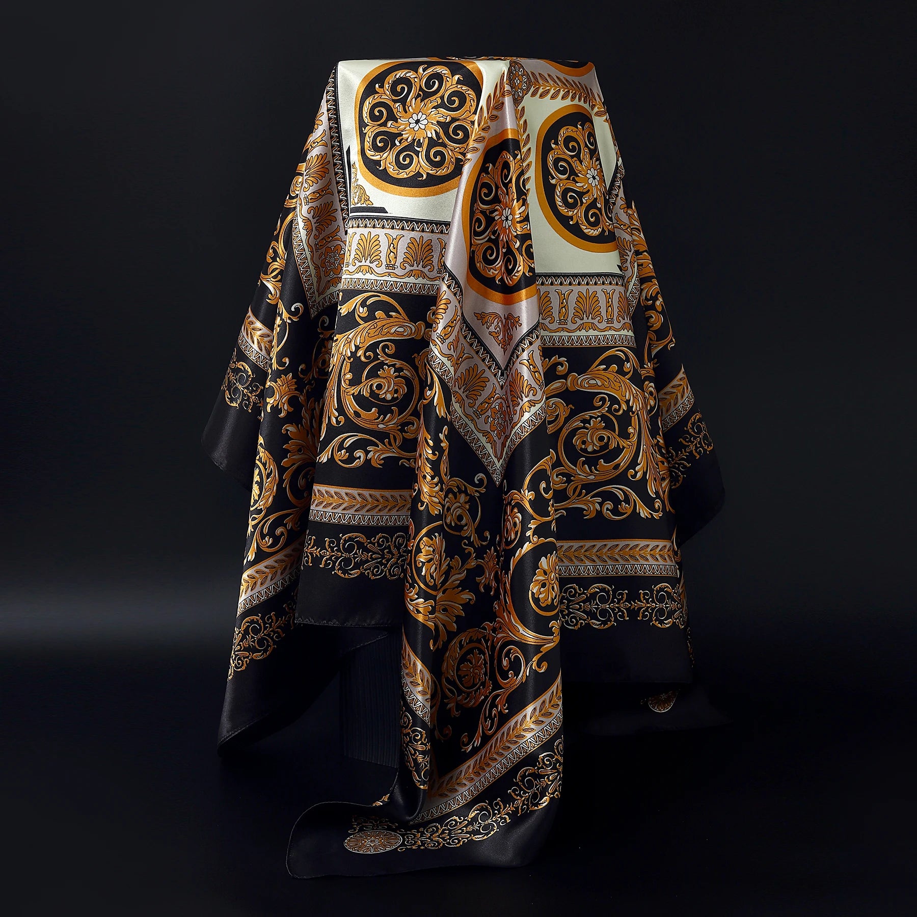 1 piece 35.4 inches Women Shawls Fashion print Summer Kerchief Luxury Brand 90X90CM Bandanna New Foulard Satin Square Headcloth - NamafadStore