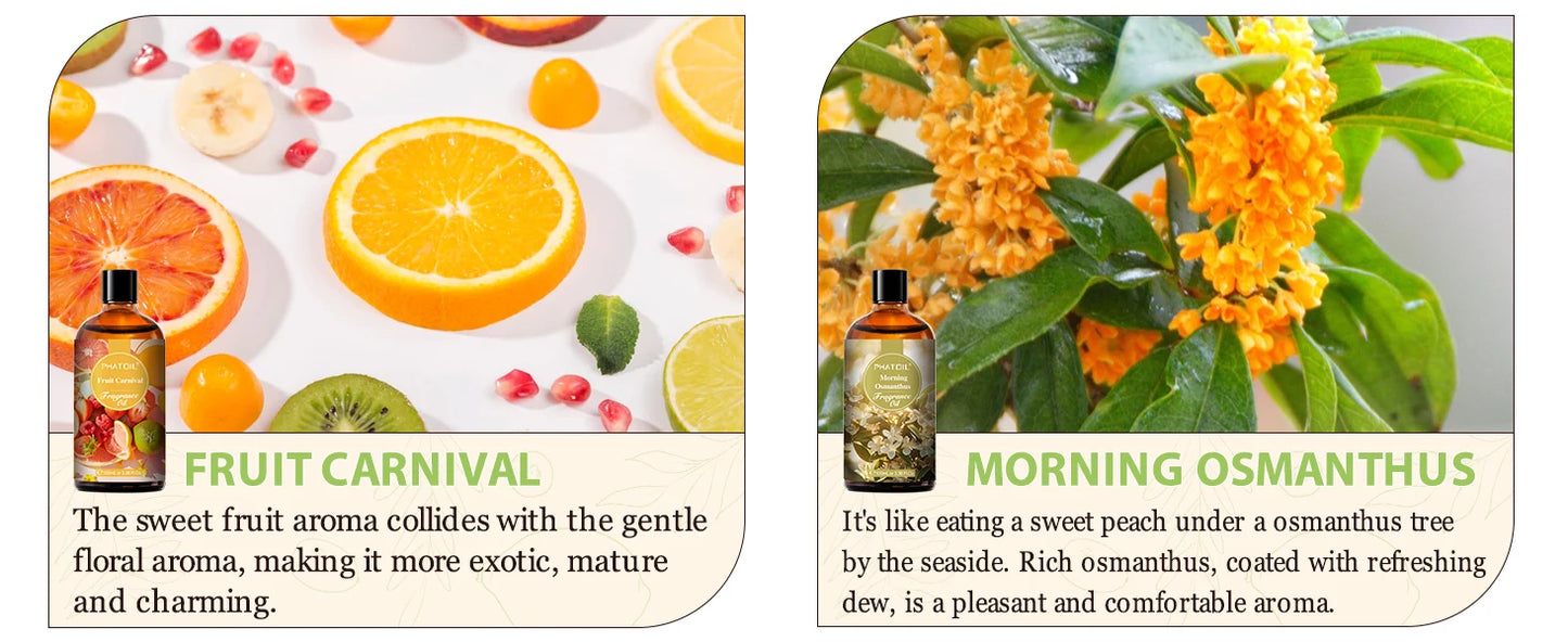 PHATOIL Almond & Vanilla Fragrance Oil For Diffuser Aromatherapy 100ml Fruit Carnival Premium Orchid Dreamscape Aroma Oils - NamafadStore