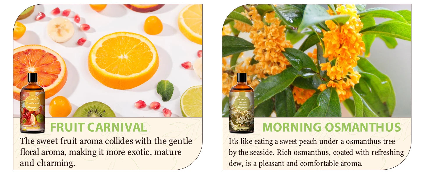 PHATOIL Almond & Vanilla Fragrance Oil For Diffuser Aromatherapy 100ml Fruit Carnival Premium Orchid Dreamscape Aroma Oils - NamafadStore