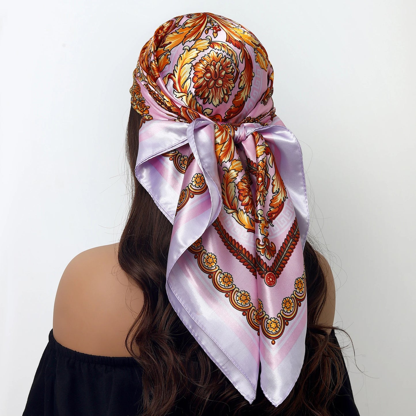 Luxury Brand Silk Scarf Fashion Foulard Satin Shawl Leopard 90*90cm Square Head Scarves Women Bandanna Pareo Headscarf - NamafadStore
