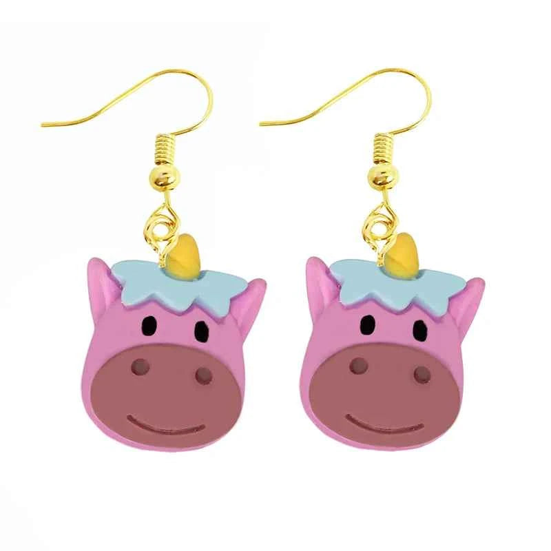 Earring For Women Resin Drop Funny Custom Cute Girls Gift Eardrop Kids Animal Duck Rabbit Flamingo Bird Jellyfish Cat