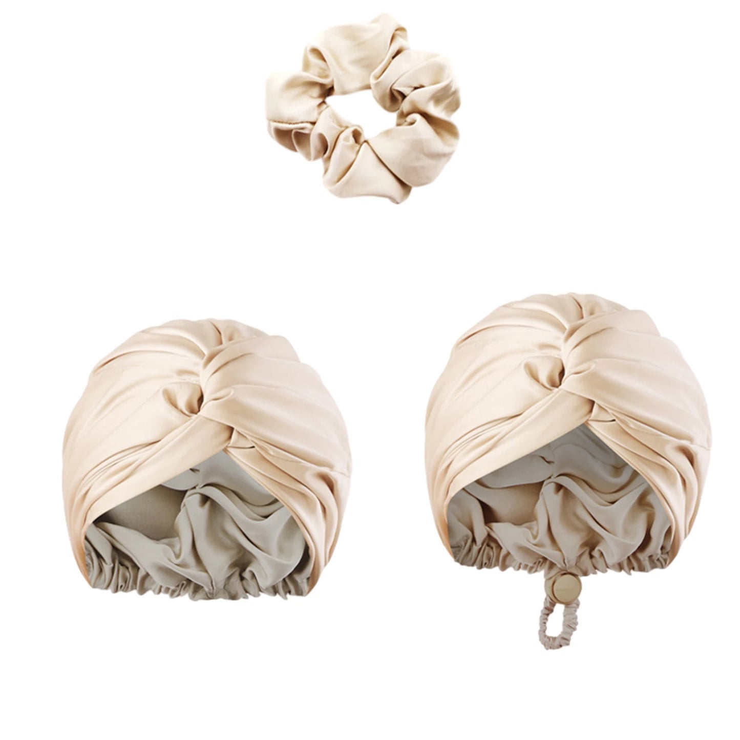 Unisex Solid-Color Adjustables Silk Satins Hair Bonnets High Elasticity Soft Sleep Cap For Women Men - NamafadStore