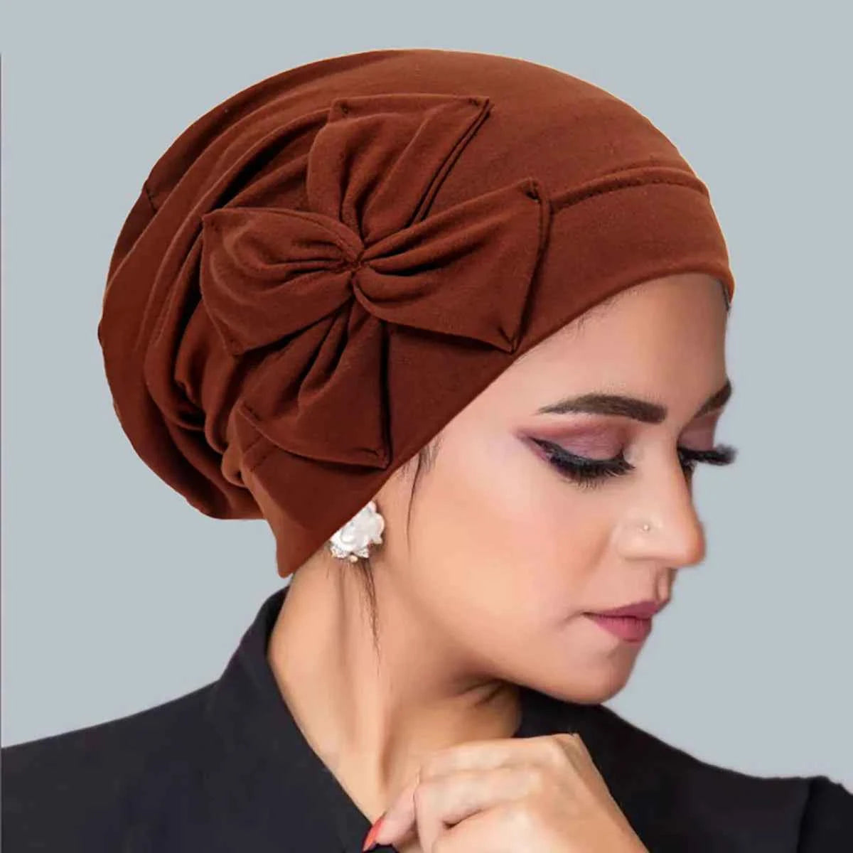 New Muslim Women Inner Hijab Hat Bowknot Turban Indian Bonnet Headscarf Beanies Hair Loss Head Wrap Chemo Cap Turbante Mujer - NamafadStore
