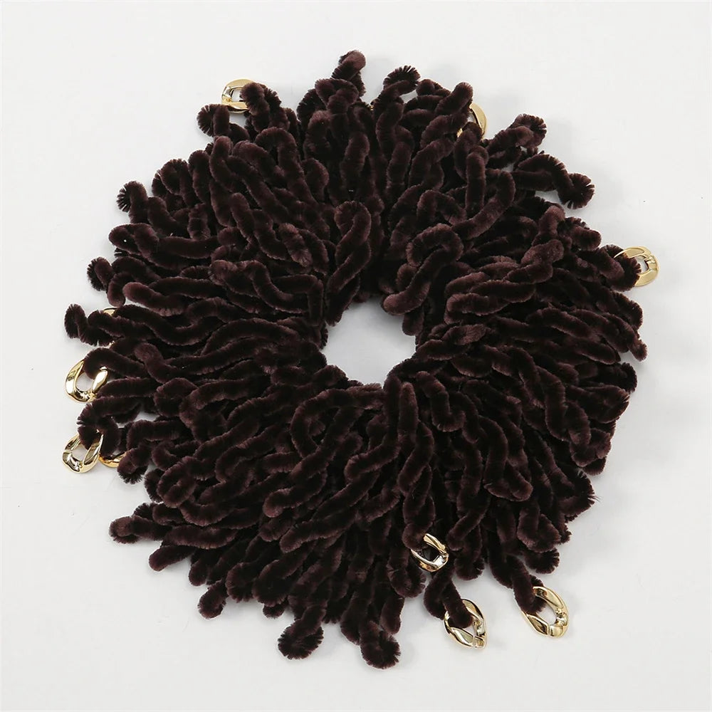 Muslim Women Fashion Scrunchies Velvet Elastic Hair Bands Hair Ring Tie Bun Clip Large Size Knitting Hair Ponytail Bun Holder - NamafadStore