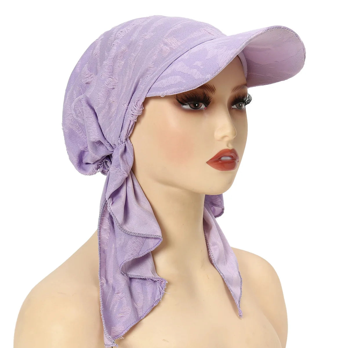 Fashion Muslim Floral Print Hijab Turban Hat for Women Visor Baseball Cap Sun Hats Headscarf Scarf Brim Femme Scarves Bandanas - NamafadStore