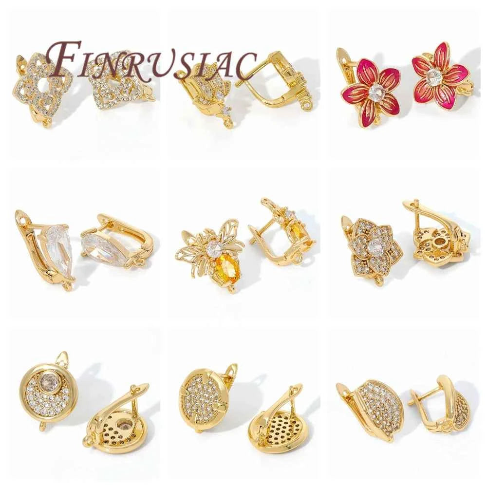 18K Real Gold Plated Earwires,Earring Fixtures,DIY Women's Earrings Jewelry Making Accessories,Luxury Earring Hooks Clasps