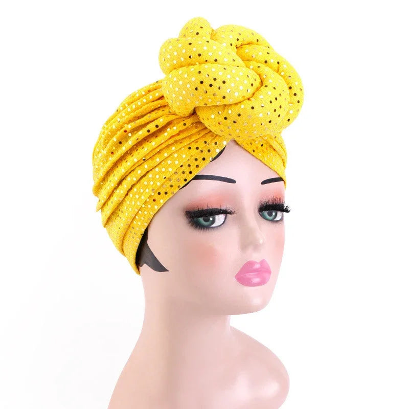New African Women Print Turban Flower Beanies Bonnet Muslim Hijab Headscarf Hair Loss Head Wrap Bandanas Headband Turbante Mujer - NamafadStore