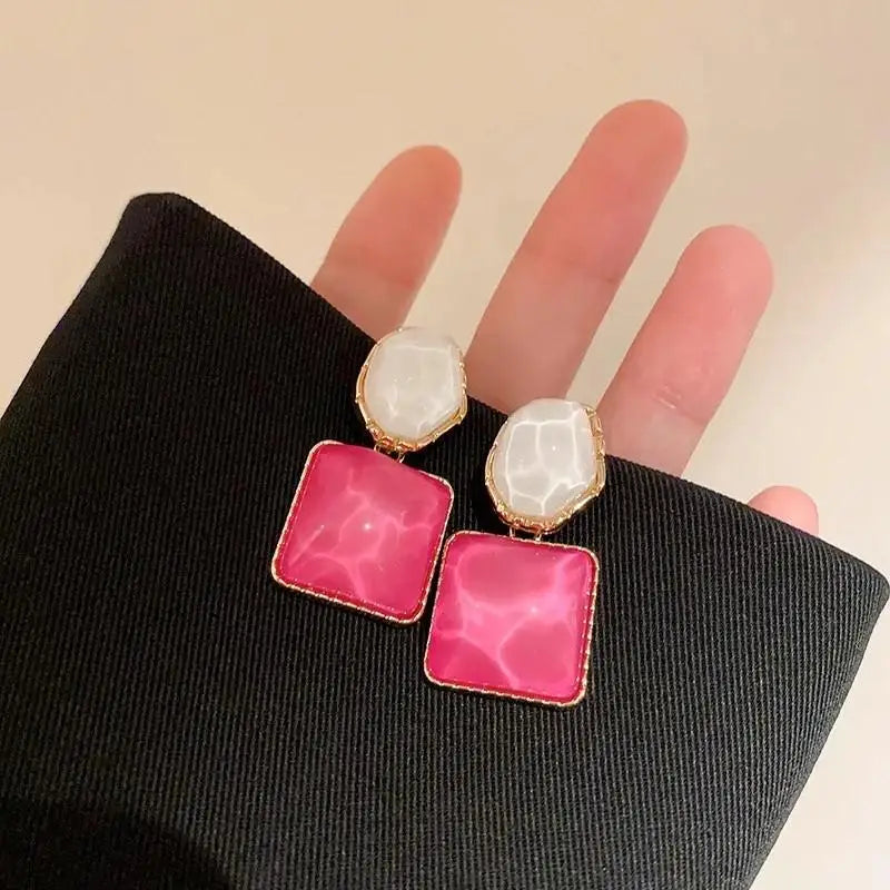 Korean Fashion Heart Drop Earrings For Women Jewelry 2025 Trending Creative Women's Earrings Ear Buckle Accessories Pendientes