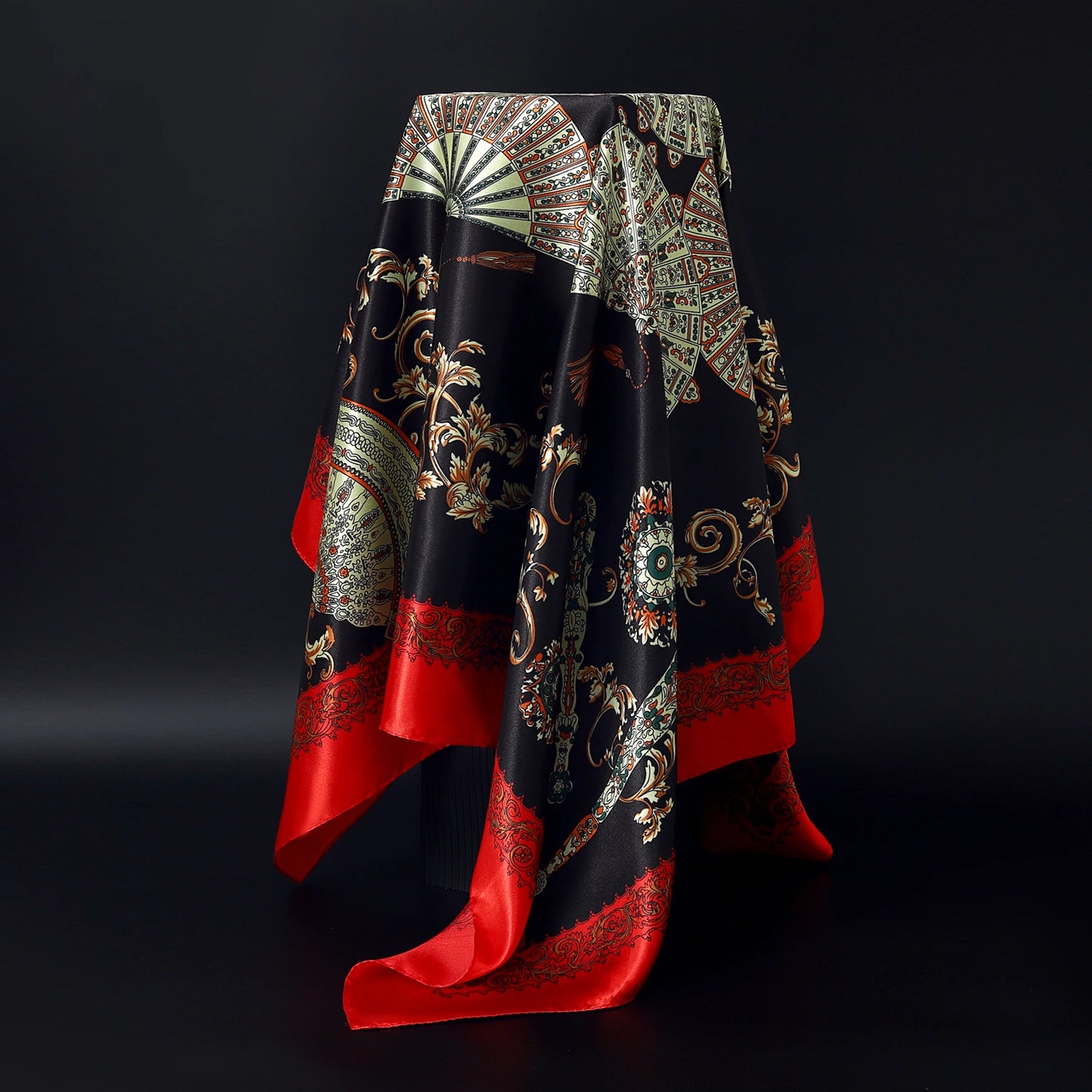 1 piece 35.4 inches Women Shawls Fashion print Summer Kerchief Luxury Brand 90X90CM Bandanna New Foulard Satin Square Headcloth - NamafadStore