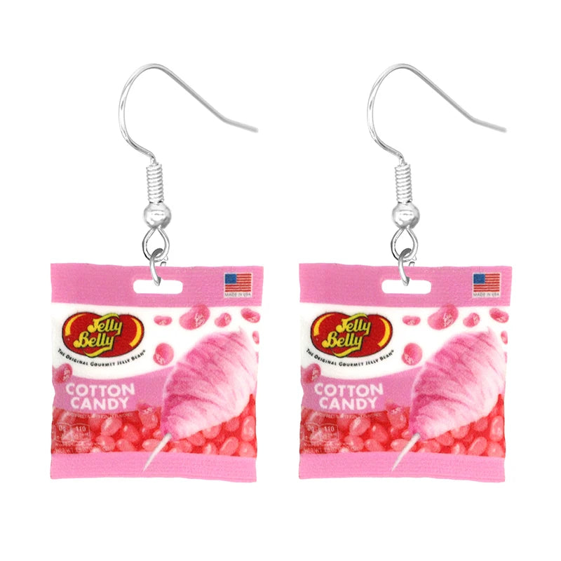 Earrings for Women 2D Acrylic Cute Snacks Girls Foods Funny Candy Chocolate Cookies