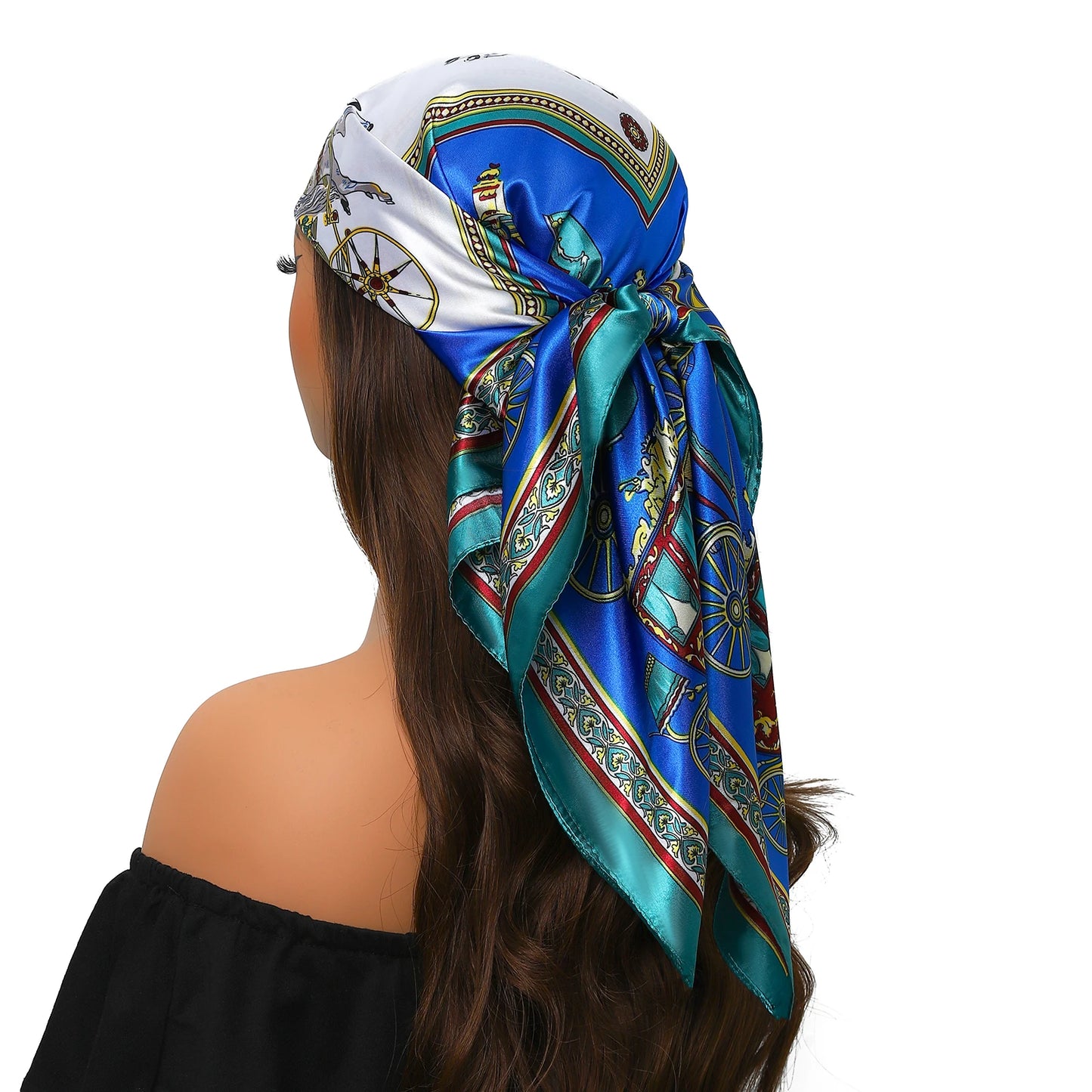 Popular Shawls Europe And America Fashion Bandannas New Print Sunscreen 90X90CM Kerchief Four Seasons Luxury Square Silk Scarves - NamafadStore